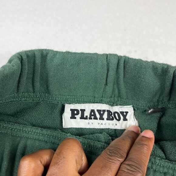 Pacsun x Playboy Womens Sweatpants Green Cozy Lounge Joggers Pull On Size SMALL - Picture 5 of 14